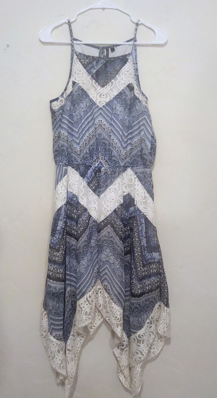 Heartsoul Blue and Lace Handkerchief Dress